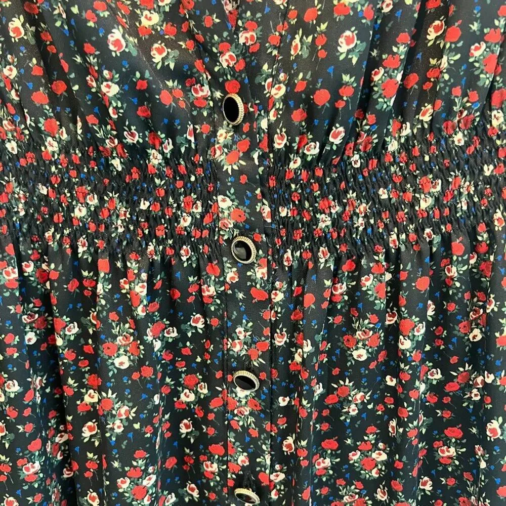 Sandro Paris Tabitha Floral Print Wrap Midi Dress Size 38 US 6 — Belted - Picture 4 of 6